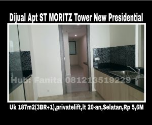 Dijual Apt ST MORITZ Tower New Presidential