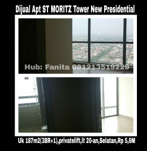 Dijual Apt ST MORITZ Tower New Presidential