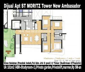 Dijual Apartment ST MORITZ Tower New Ambasador Jakarta Barat