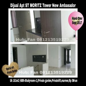 Dijual Apartment ST MORITZ Tower New Ambasador Jakarta Barat