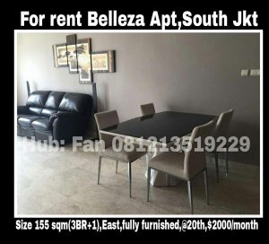 Disewakan Apartment Belleza Jakarta Selatan
