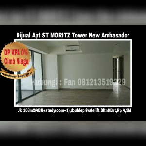 Dijual Apartment ST MORITZ Tower New Ambasador Jakarta Barat