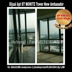 Dijual Apartment ST MORITZ Tower New Ambasador Jakarta Barat