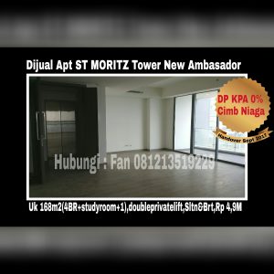 Dijual Apartment ST MORITZ Tower New Ambasador Jakarta Barat