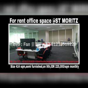 For rent Lippo ST MORITZ Office West Jakarta