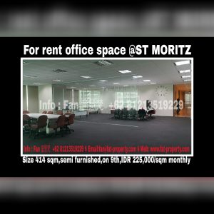 For rent Lippo ST MORITZ Office West Jakarta