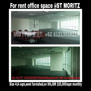 For rent Lippo ST MORITZ Office West Jakarta