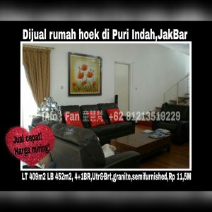 Dijual rumah di Puri Indah Jakarta Barat