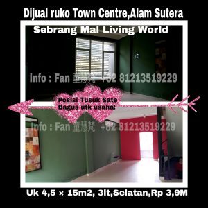 Dijual ruko di alam sutera tangerang