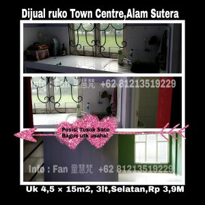 Dijual ruko di alam sutera tangerang