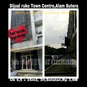 Dijual ruko di alam sutera tangerang