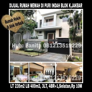 Dijual rumah di Puri Indah Jakarta Barat