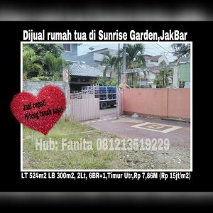 Dijual rumah di Sunrise Garden Jakarta Barat