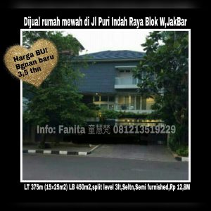 Dijual rumah di Puri Indah Jakarta Barat