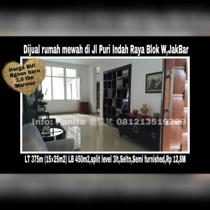 Dijual rumah di Puri Indah Jakarta Barat