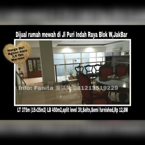 Dijual rumah di Puri Indah Jakarta Barat