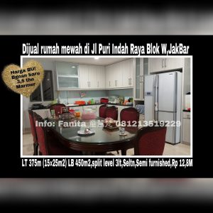 Dijual rumah di Puri Indah Jakarta Barat