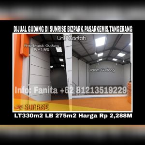 Dijual gudang di Pasar Kemis Tangerang