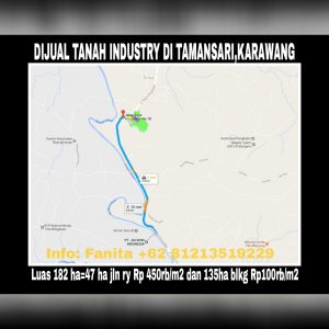 Dijual tanah industry di Tamansari Karawang