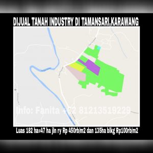 Dijual tanah industry di Tamansari Karawang