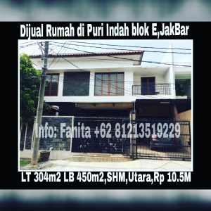 Dijual rumah mewah di Puri Indah Jakarta Barat