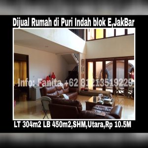 Dijual rumah mewah di Puri Indah Jakarta Barat
