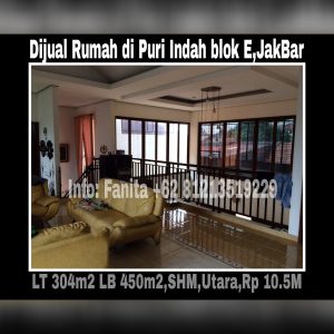 Dijual rumah mewah di Puri Indah Jakarta Barat