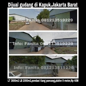 Dijual gudang di Kapuk Jakarta Barat