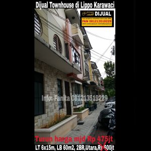 Dijual town house di Lippo Karawaci