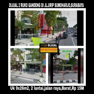 Dijual ruko di Jl Urip Sumoharjo Surabaya