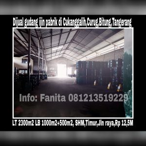 Dijual gudang di Bitung Tangerang