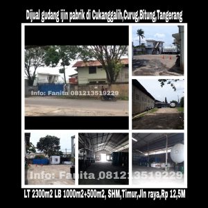 Dijual gudang di Bitung Tangerang