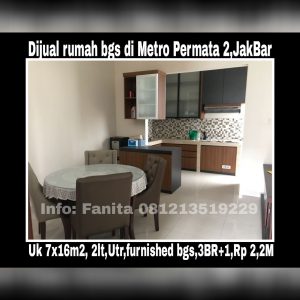 Dijual rumah di Metro Permata 2 Jakarta Barat