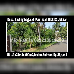 Dijual kavling di Puri Indah Jakarta Barat