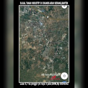 Dijual tanah industri di Cikande Serang