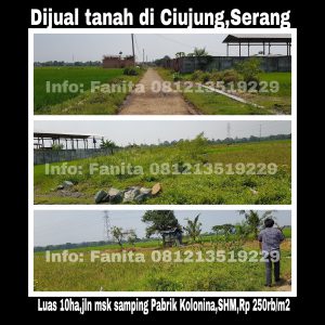 Dijual tanah di Ciujung Serang Banten