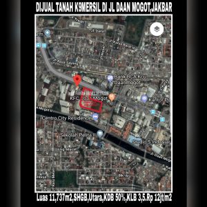 Dijual tanah di Daan Mogot Jakarta Barat