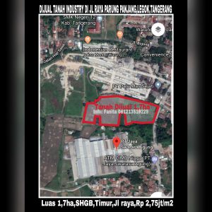 Dijual tanah industri di Legok Tangerang