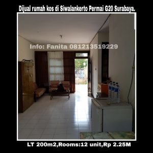 Dijual rumah kos di Siwalankerto Permai G20 Surabaya