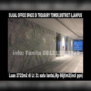 Dijual office space di DISTRICT 8 TOWER TREASURY,JAKARTA PUSAT