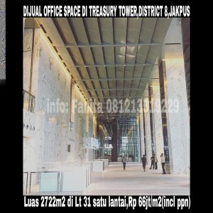 Dijual office space di DISTRICT 8 TOWER TREASURY,JAKARTA PUSAT