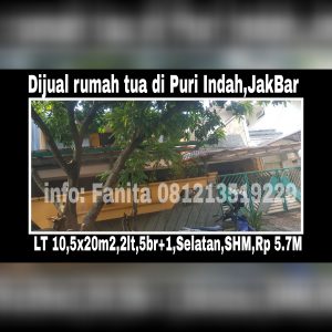 Dijual rumah tua Puri Indah,Jakarta Barat