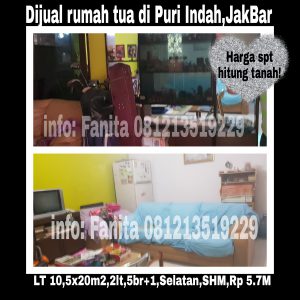 Dijual rumah tua Puri Indah,Jakarta Barat