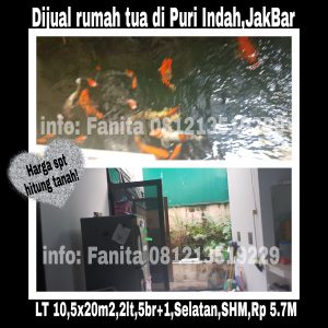 Dijual rumah tua Puri Indah,Jakarta Barat