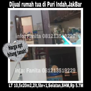 Dijual rumah tua Puri Indah,Jakarta Barat