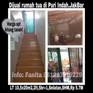 Dijual rumah tua Puri Indah,Jakarta Barat