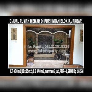 Dijual rumah mewah very lux di Puri Indah Blok K,Jakarta Barat