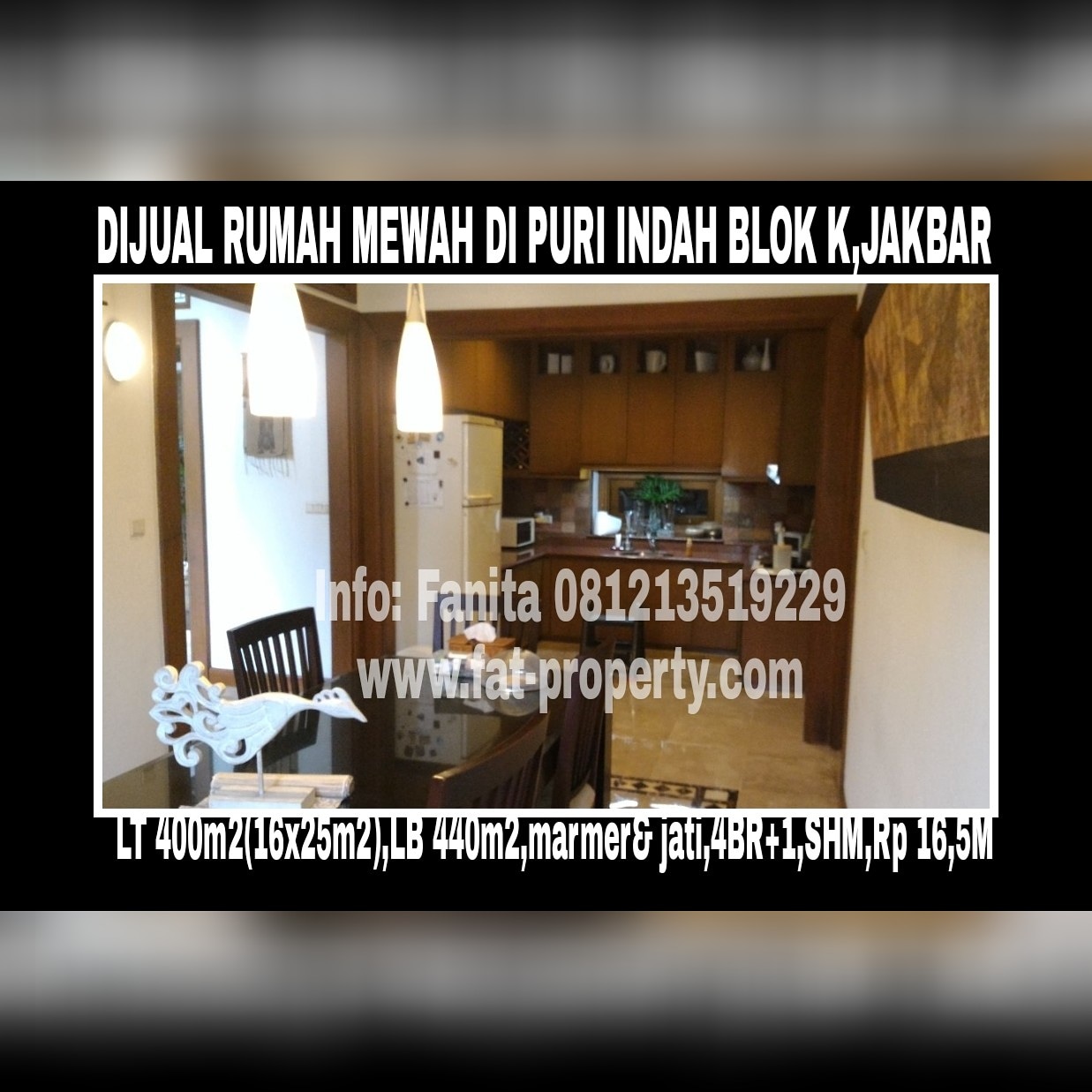 Rumah Mewah Dijual  di Puri Indah Blok K Jakarta Barat 