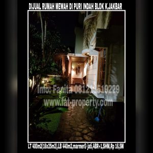 Dijual rumah mewah very lux di Puri Indah Blok K,Jakarta Barat