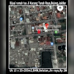 Dijual rumah tua di Jl Kacang Tanah Raya (Carina Sayang) Blok S,Bojong Indah,JakBar.